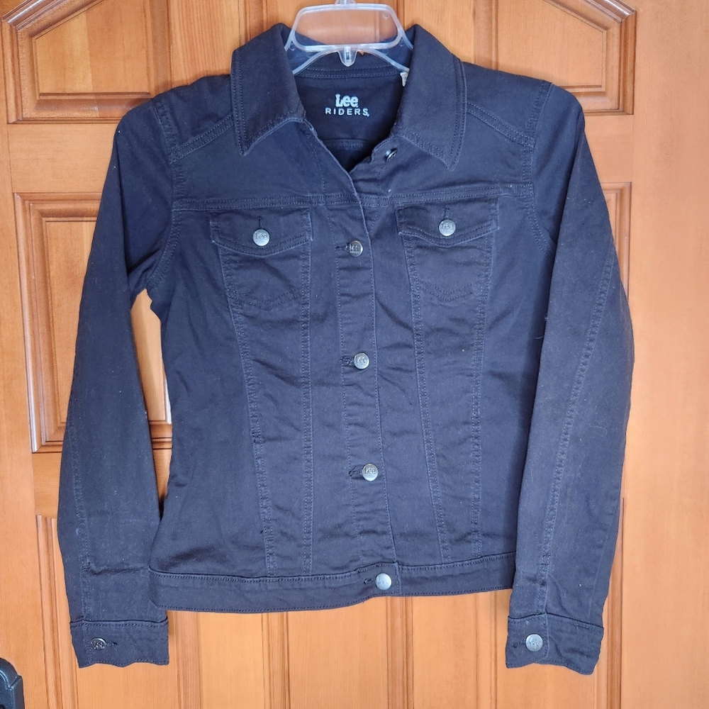 Lee Rider Black Denim Jacket Size Small